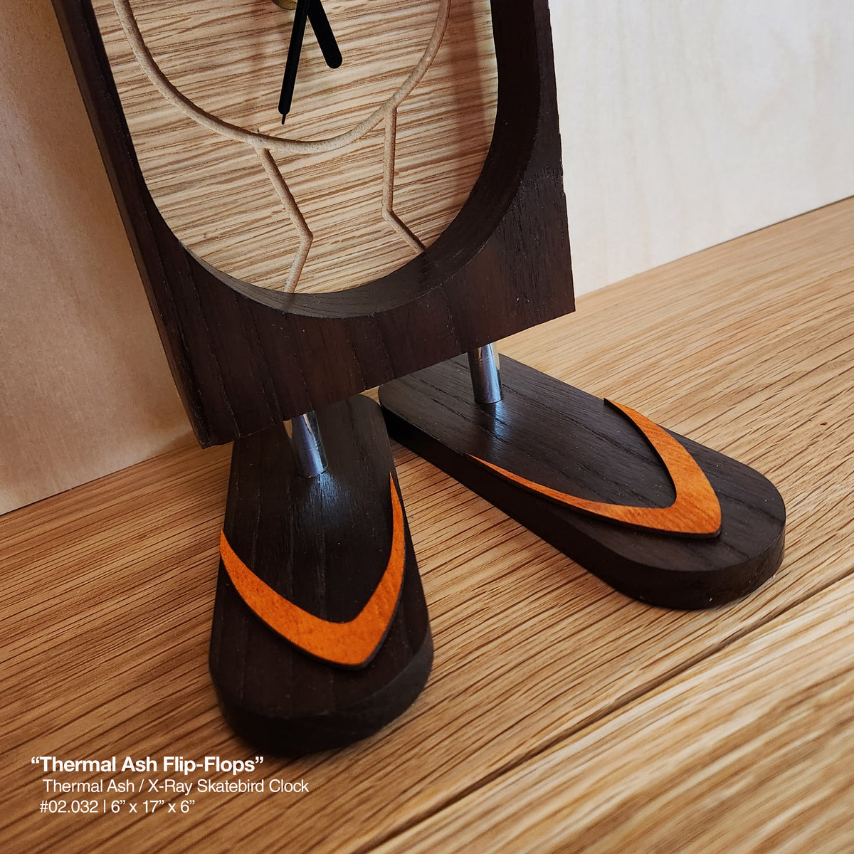 "Skatebird X-Ray Clock w/ Thermal Ash Flip Flops"