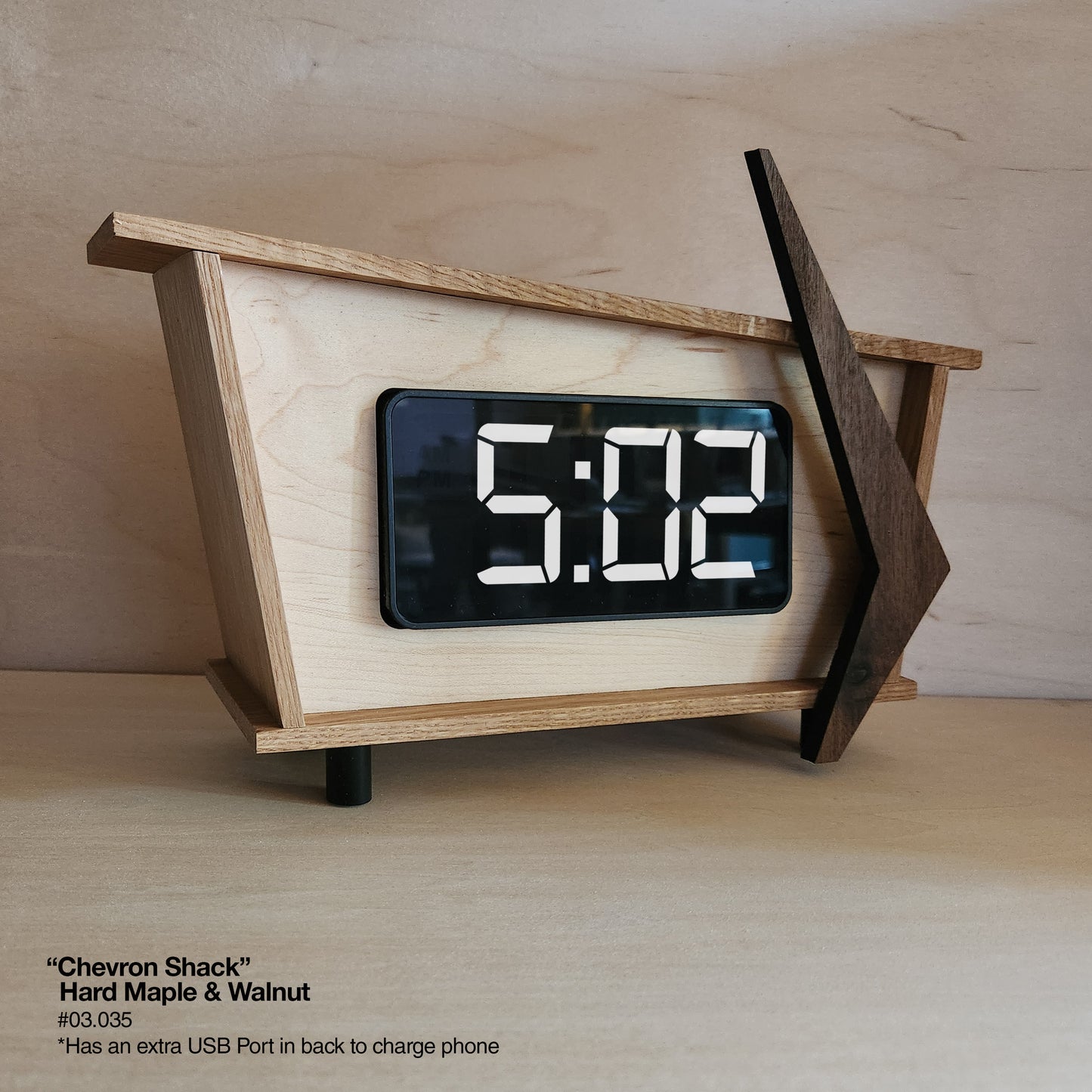 Chevron Shack Clock - Maple
