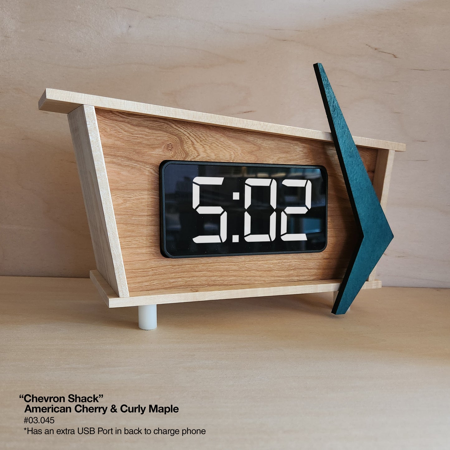 Chevron Shack Clock - American Cherry
