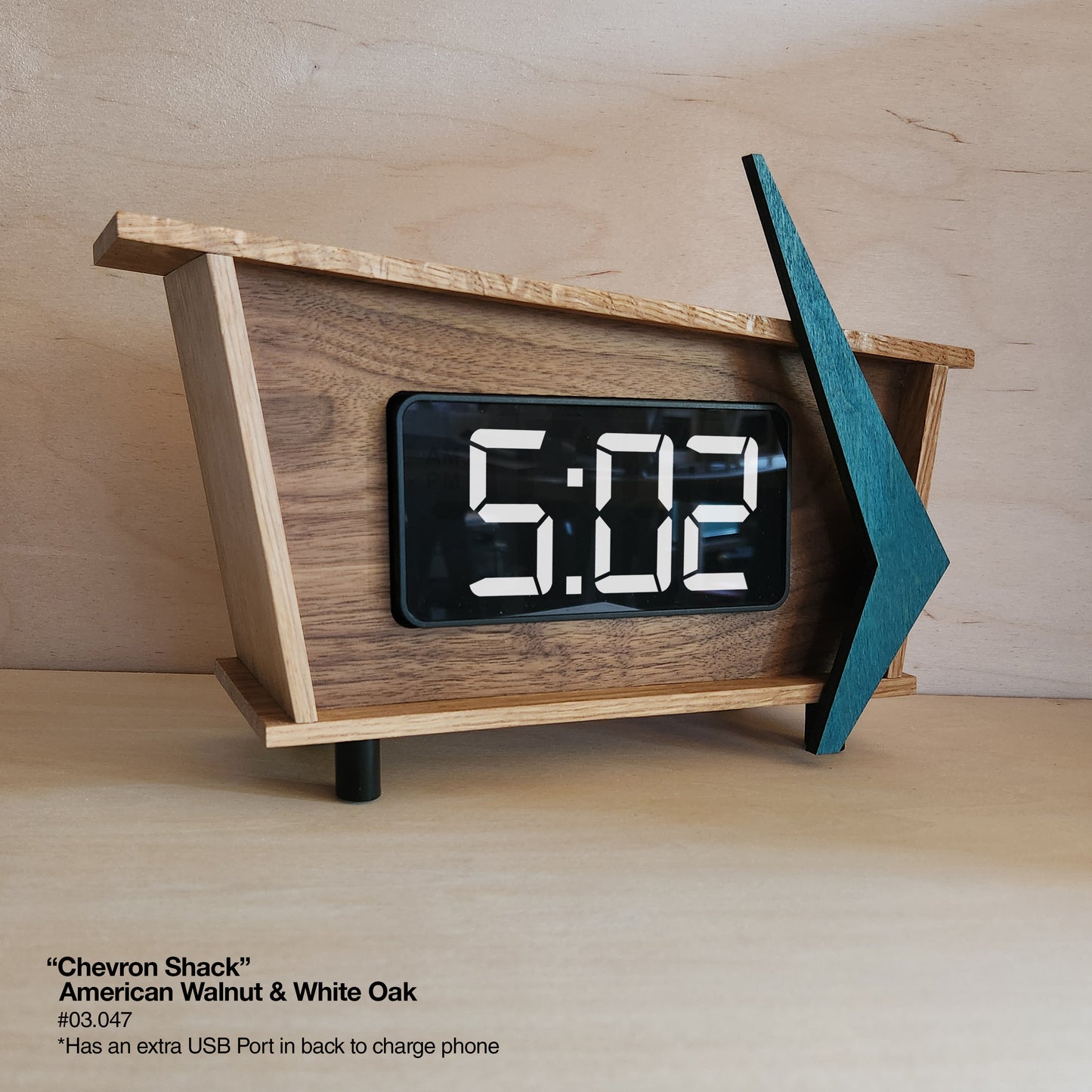 Chevron Shack Clock - American Walnut