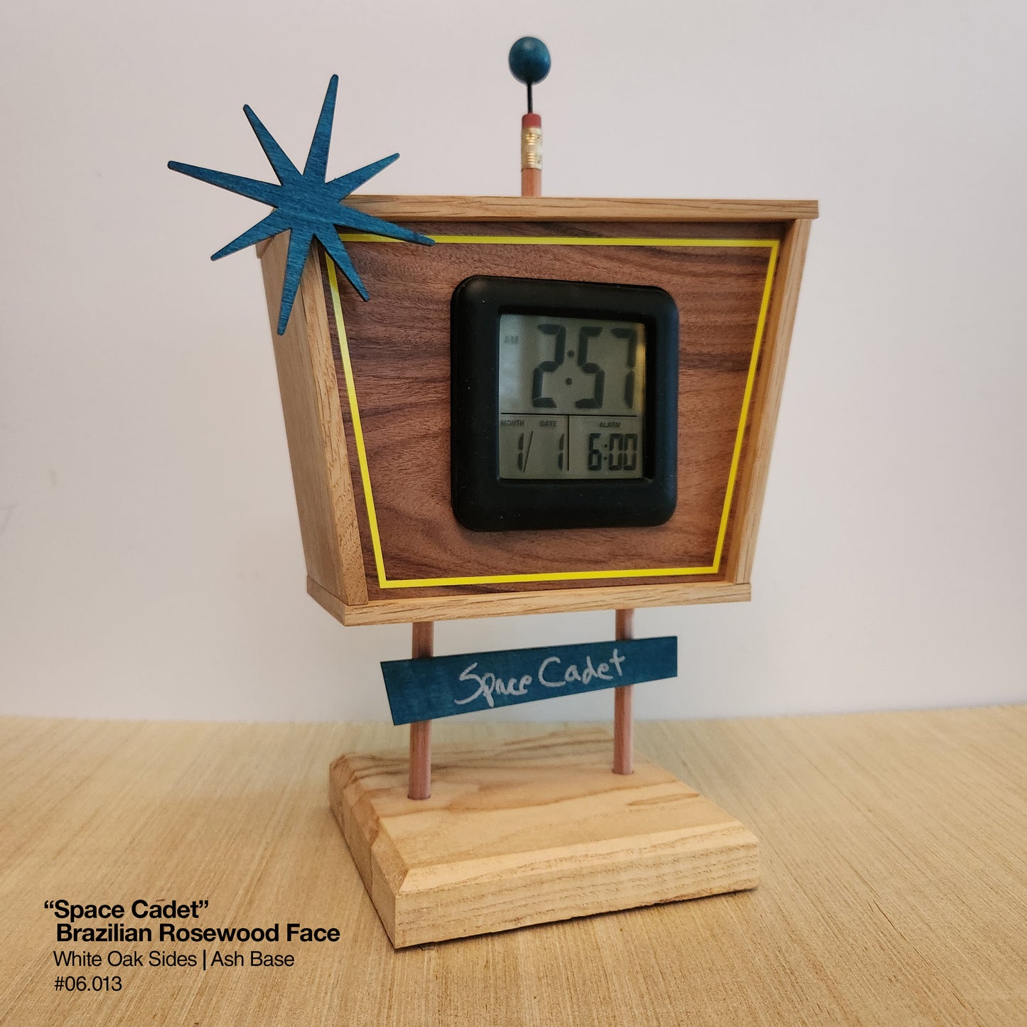 Space Cadet Clock - Brazilian Rosewood