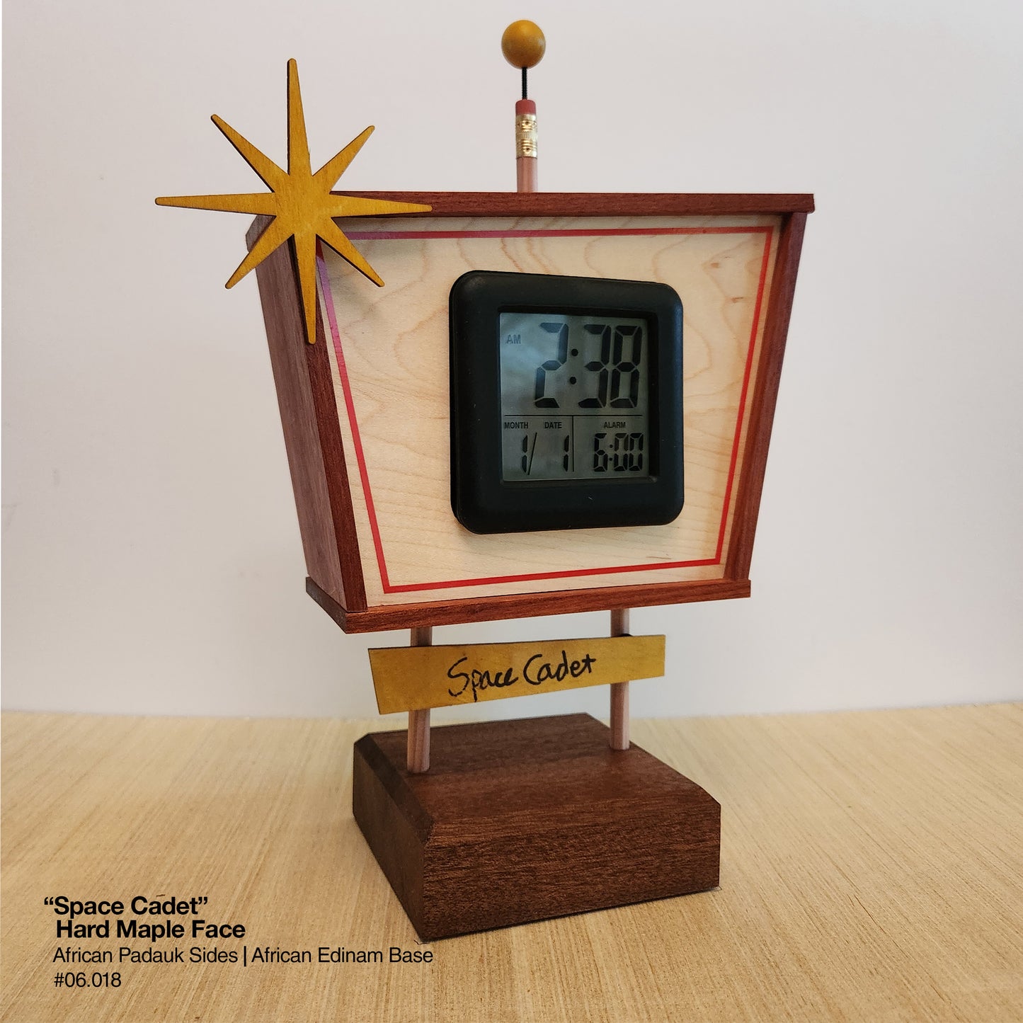 Space Cadet Clock - Hard Maple