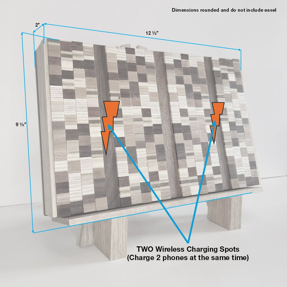 Art / DOUBLE Wireless Phone Charging Station - "Checkered"