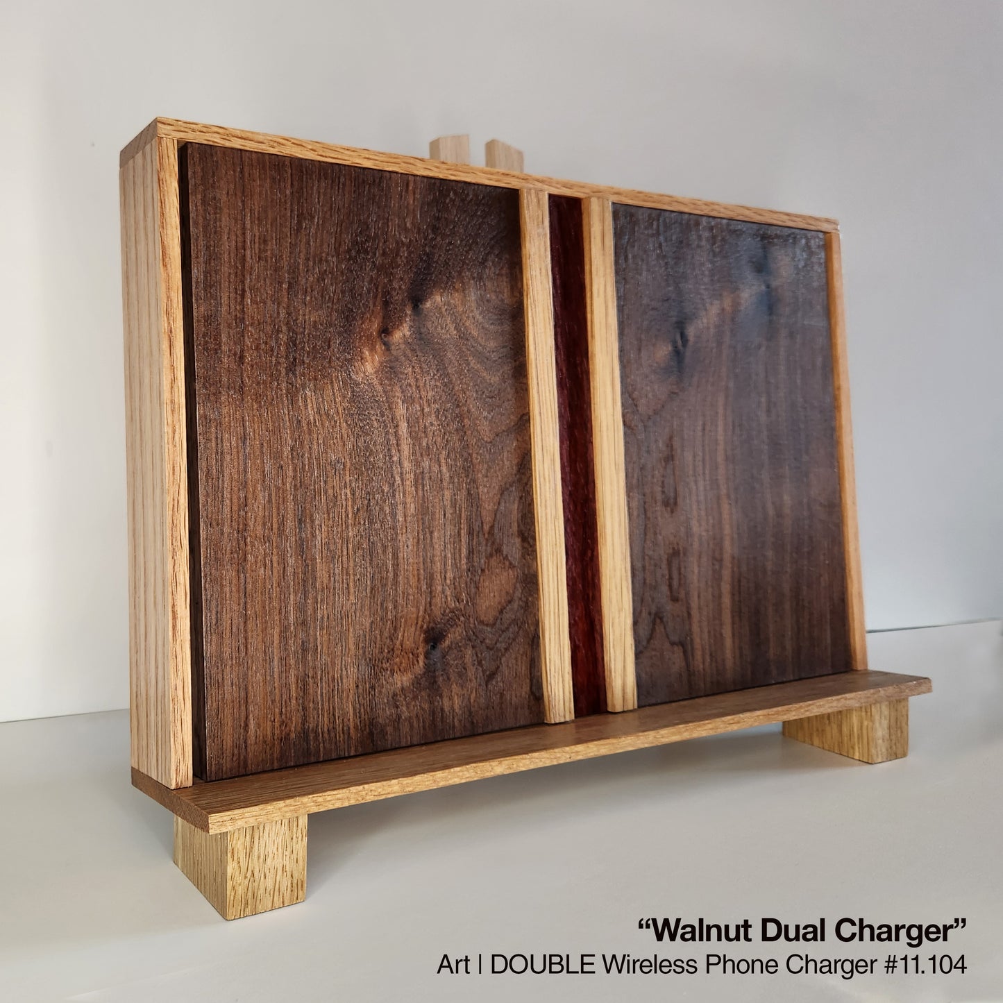 Art / DOUBLE Wireless Phone Charging Station - "Walnut"