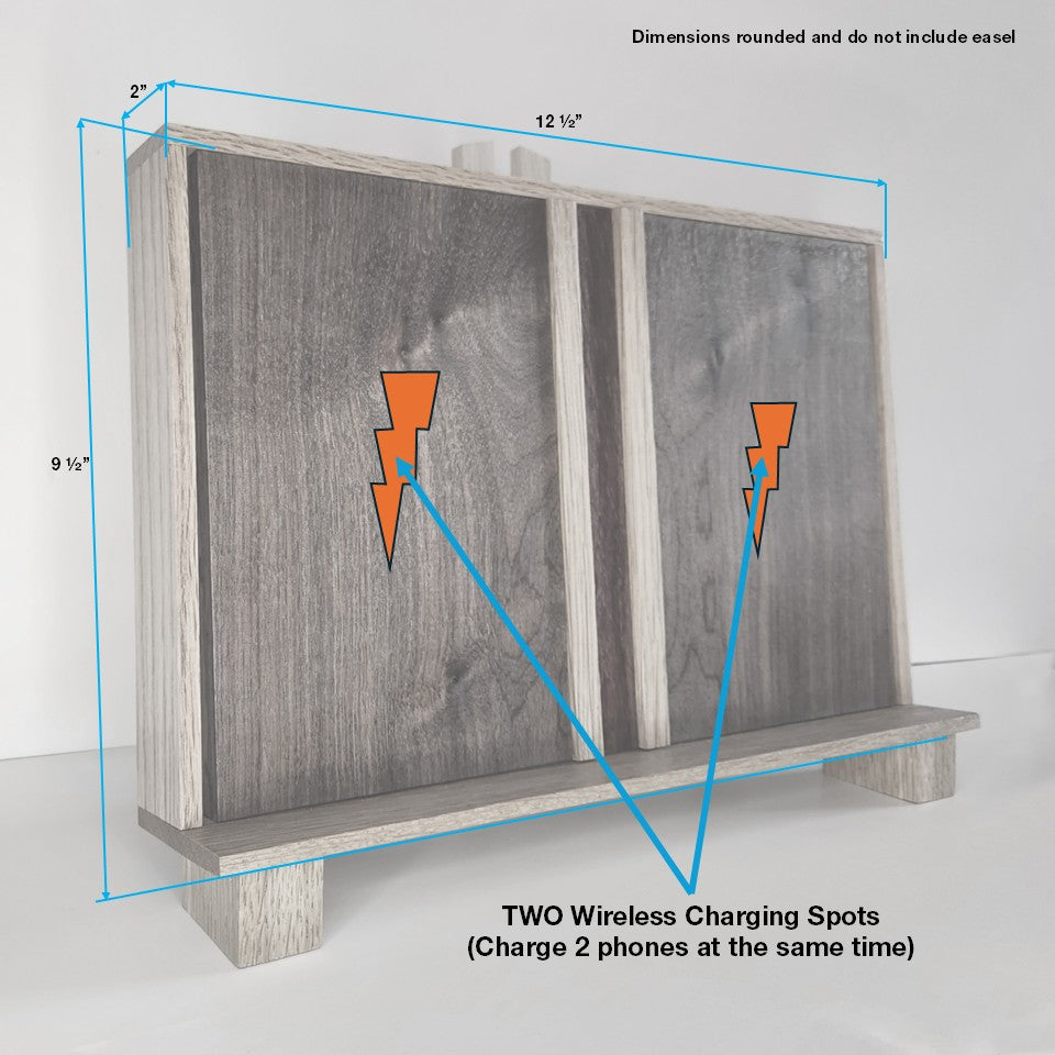 Art / DOUBLE Wireless Phone Charging Station - "Walnut"