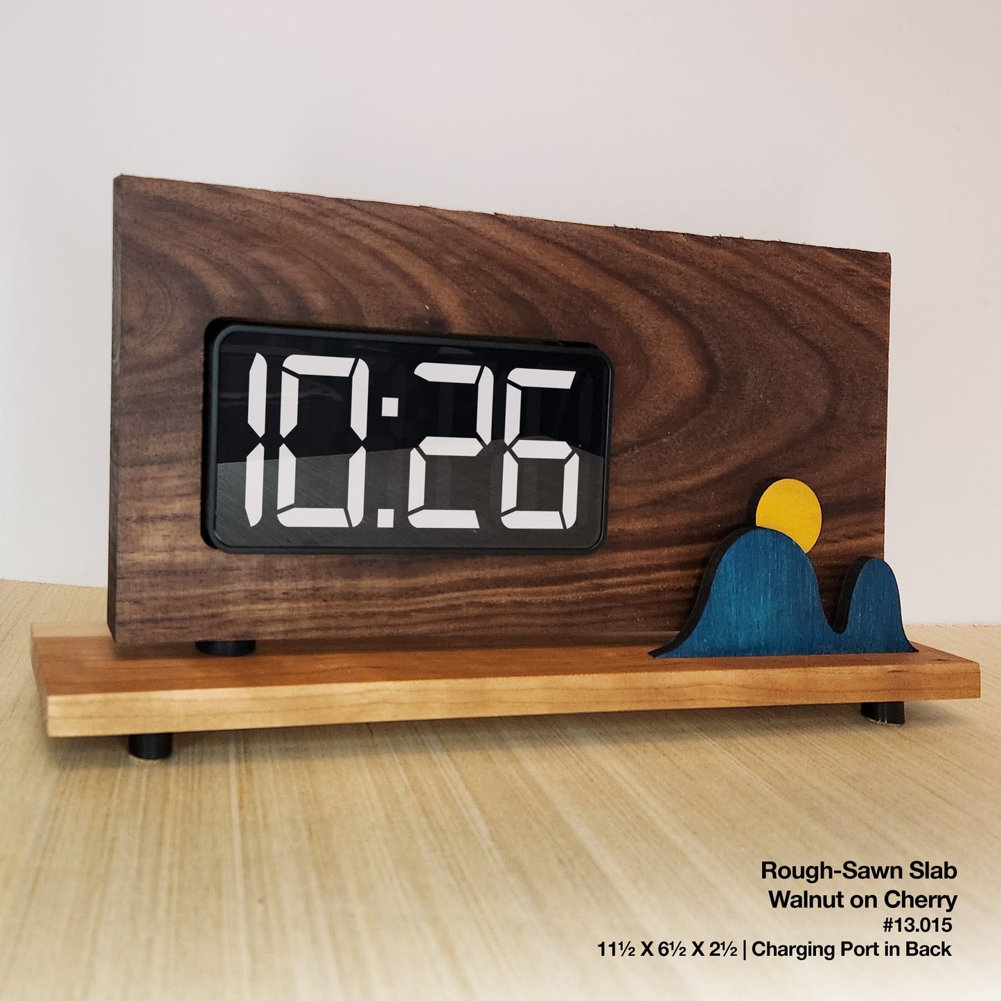 Rough-Sawn Slab Clock - American Walnut