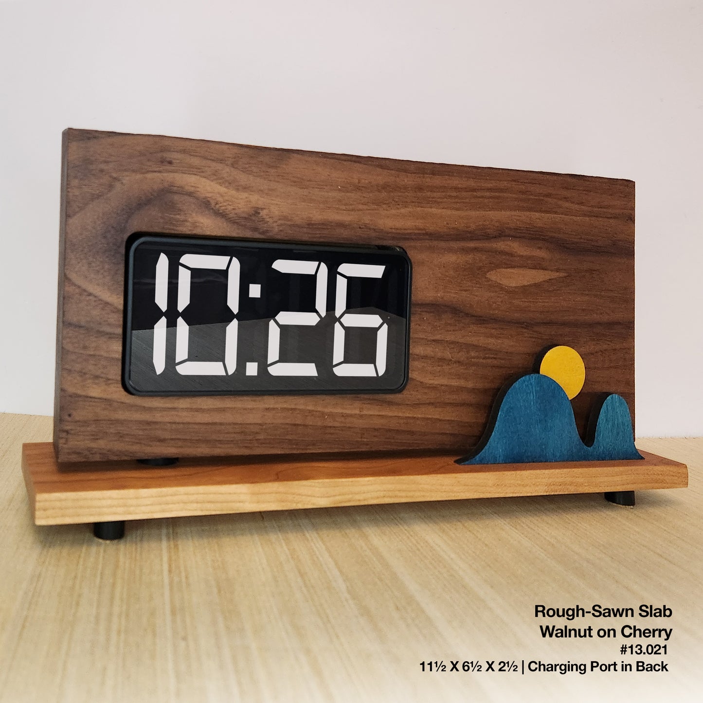 Rough-Sawn Slab Clock - American Walnut