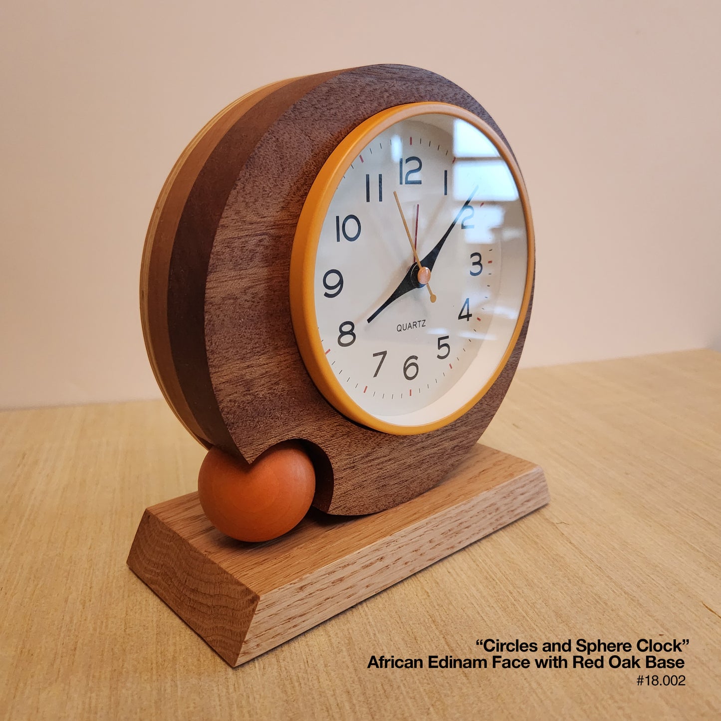 Circles & Sphere Clock - Edinam/Red Oak