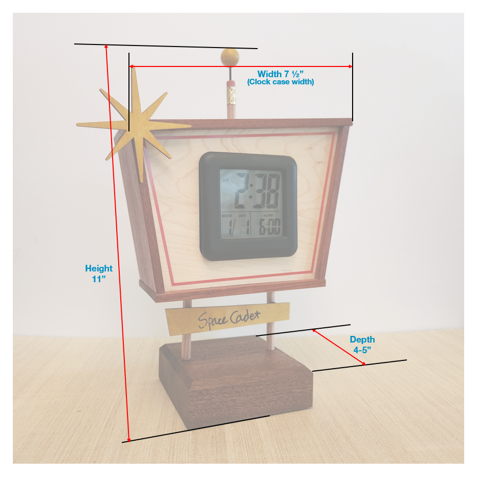 Space Cadet Clock - American Cherry