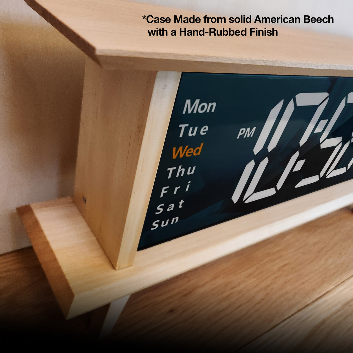"Retro Console Clock - American Beech"