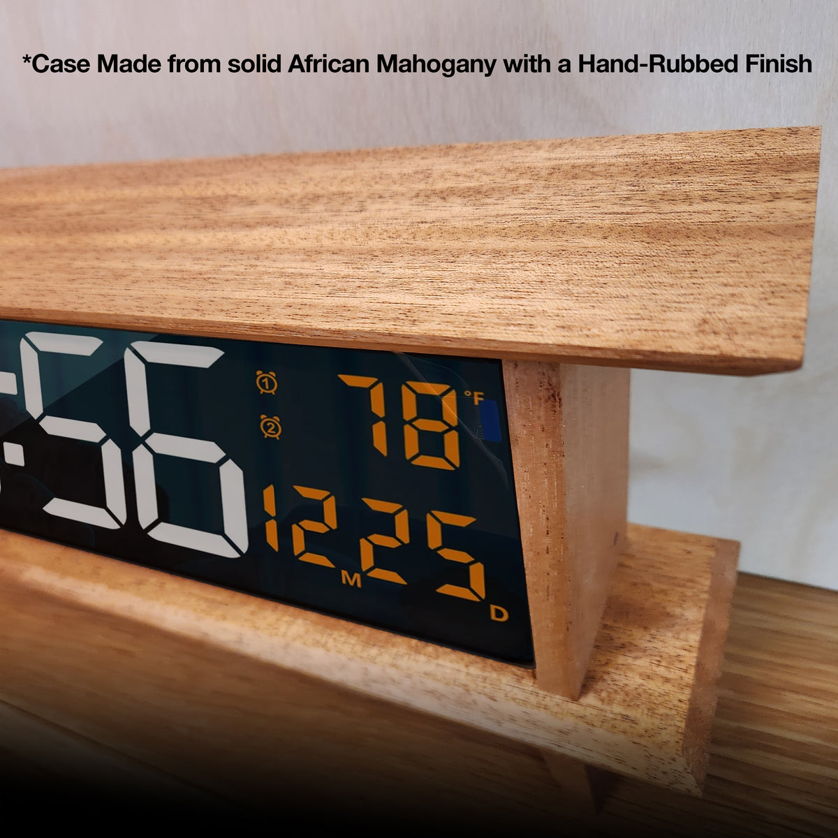"Retro Console Clock - African Mahogany"