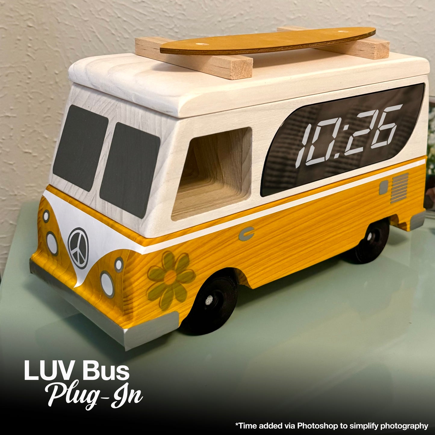LUV Bus Clock - White & Pink