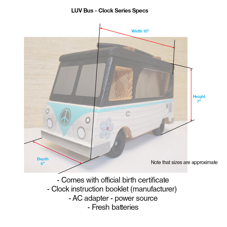 LUV Bus Clock - White & Pink