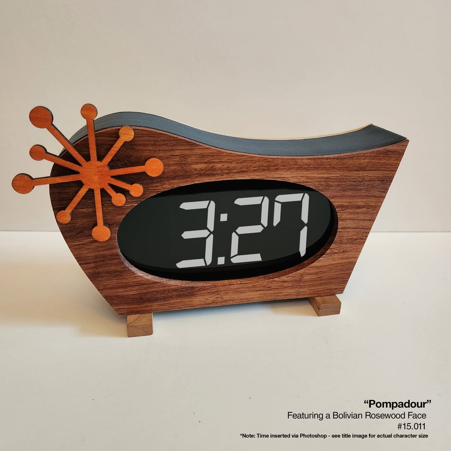 Pompadour Clock - Bolivian Rosewood