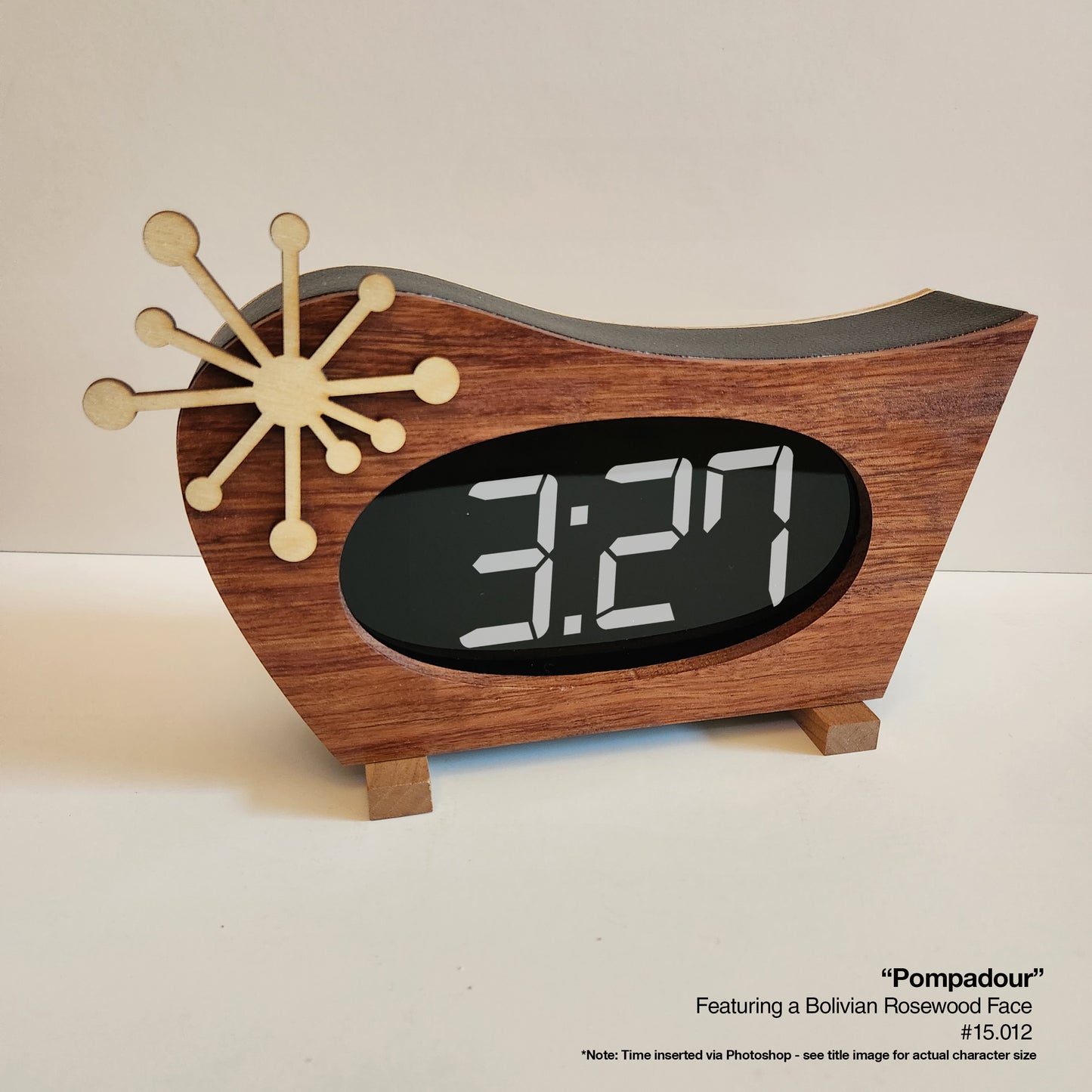Pompadour Clock - Bolivian Rosewood
