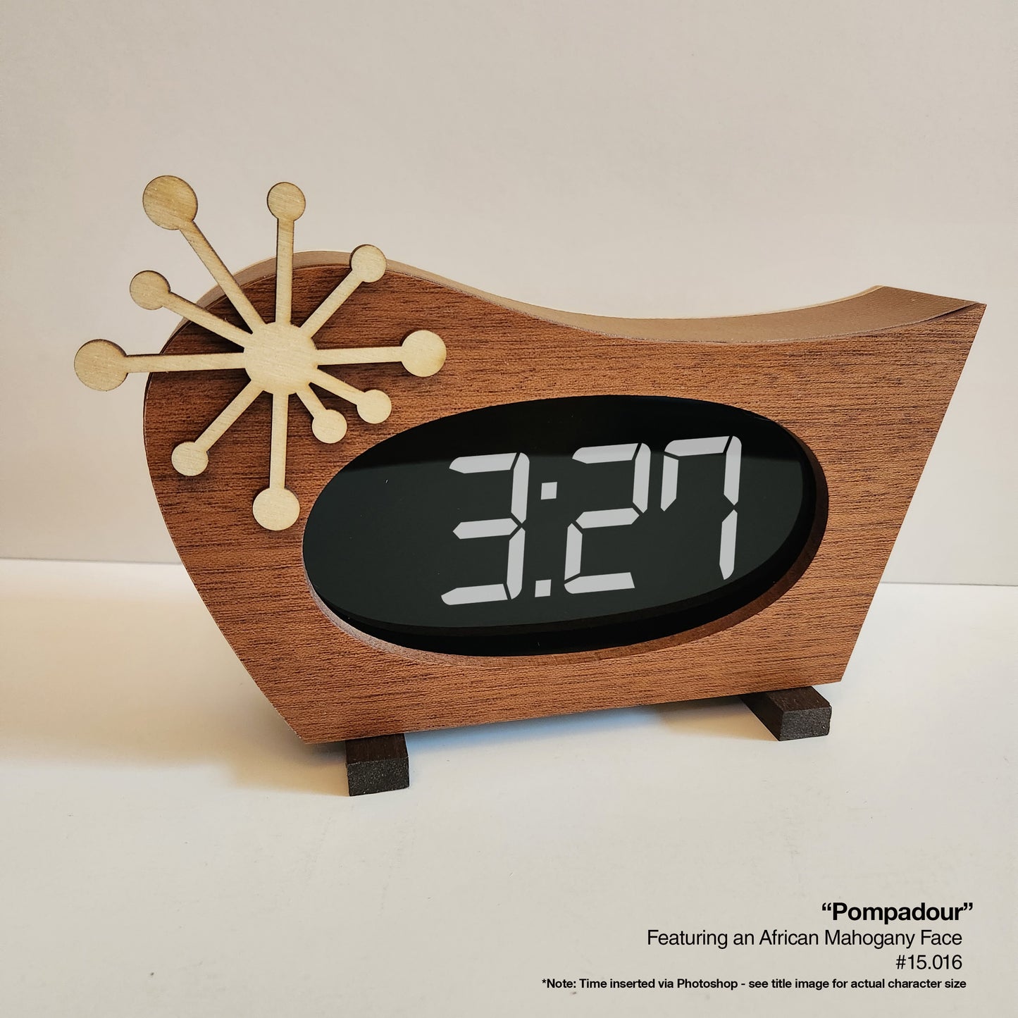 Pompadour Clock - African Mahogany
