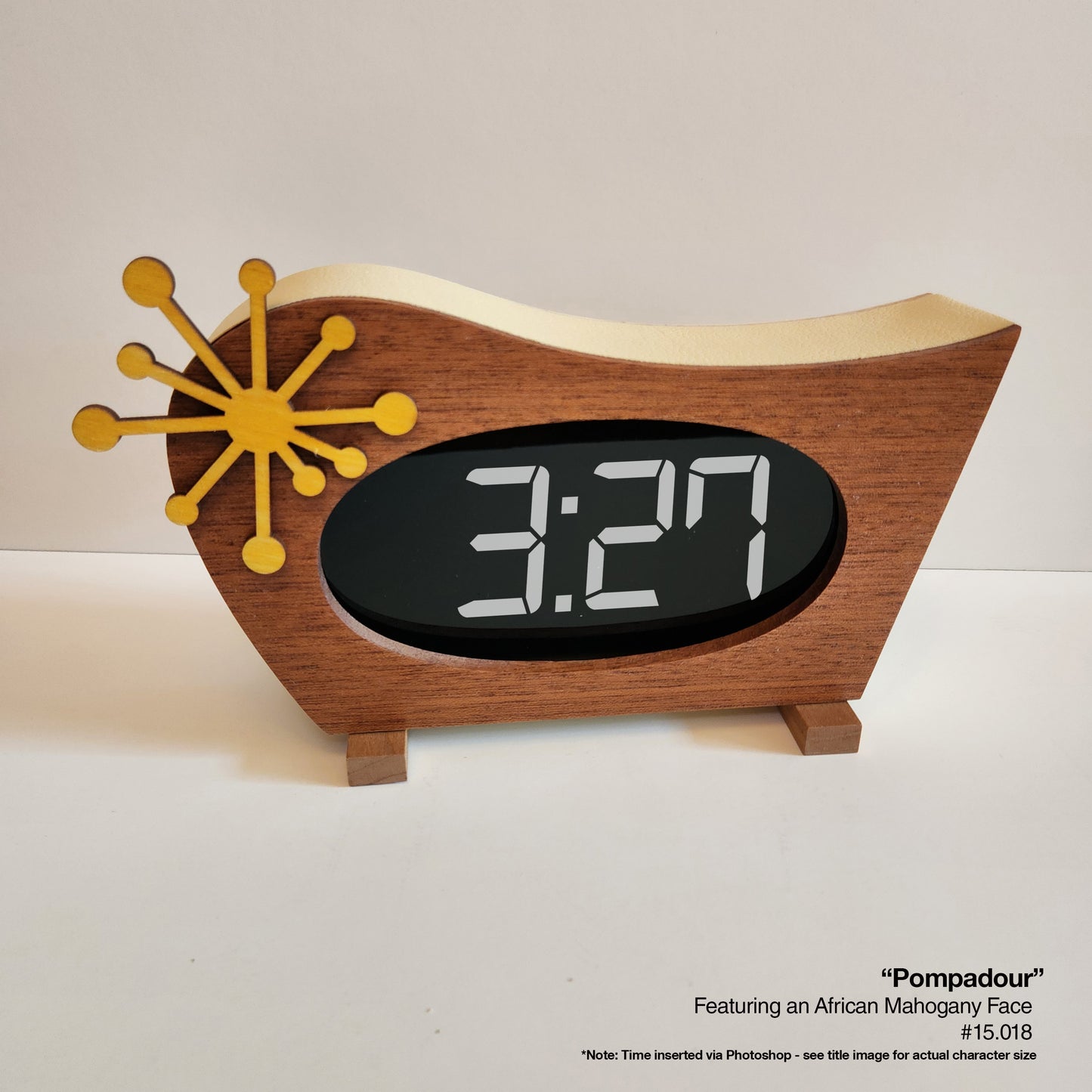 Pompadour Clock - African Mahogany