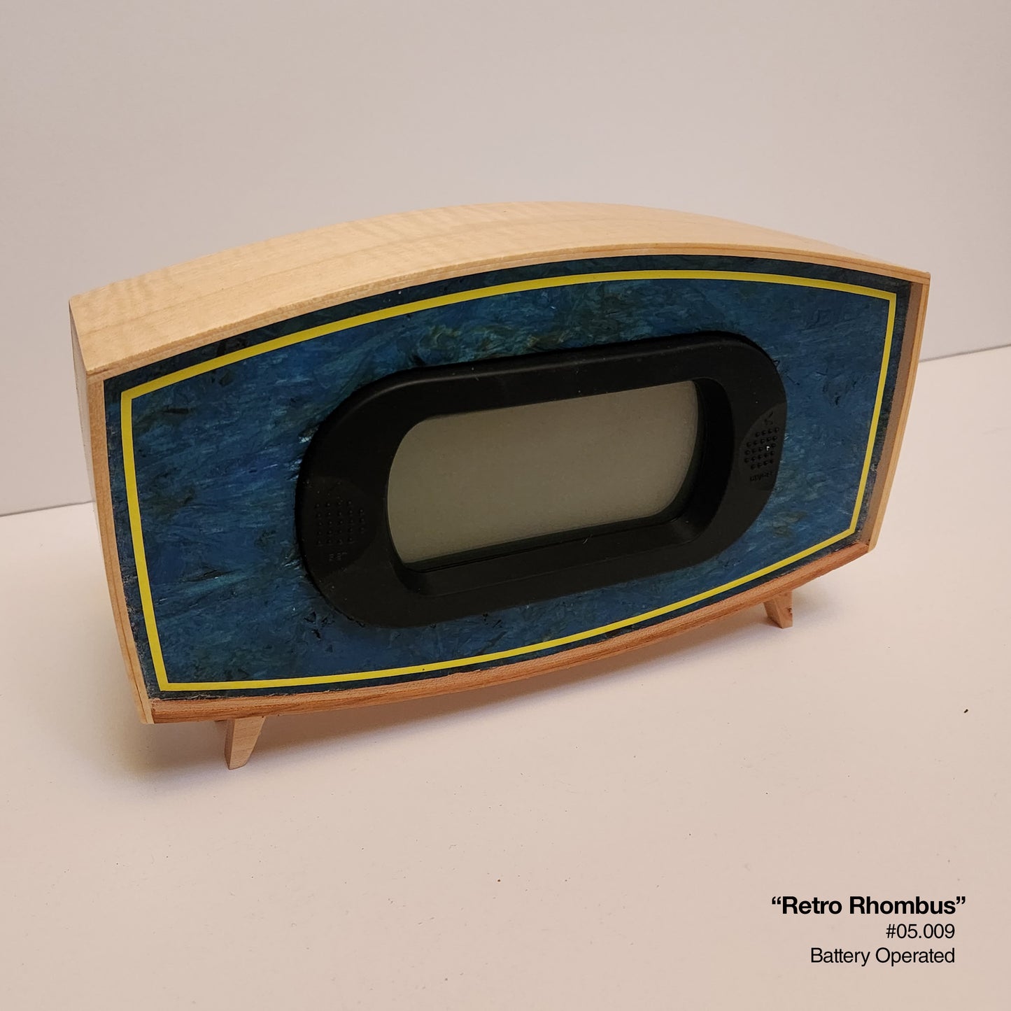Retro Rhombus Clock - Teal OSB