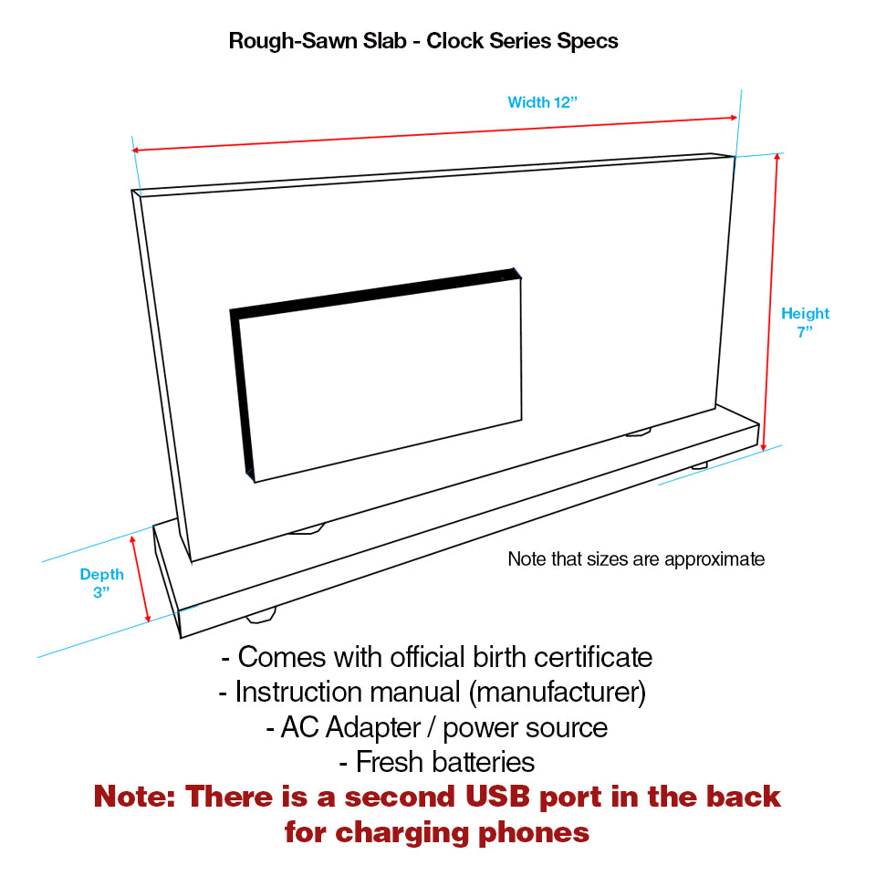 Rough-Sawn Slab Clock - Walnut