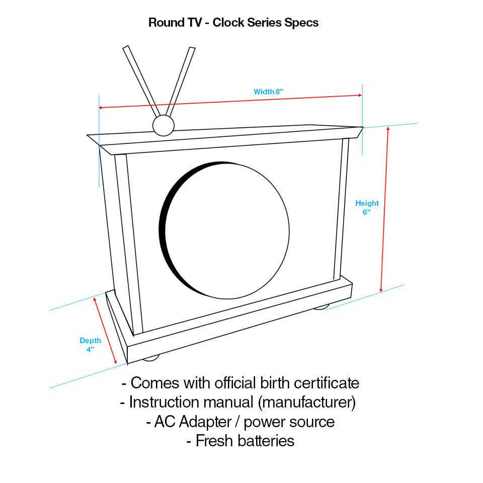 Round TV Clock - American Walnut