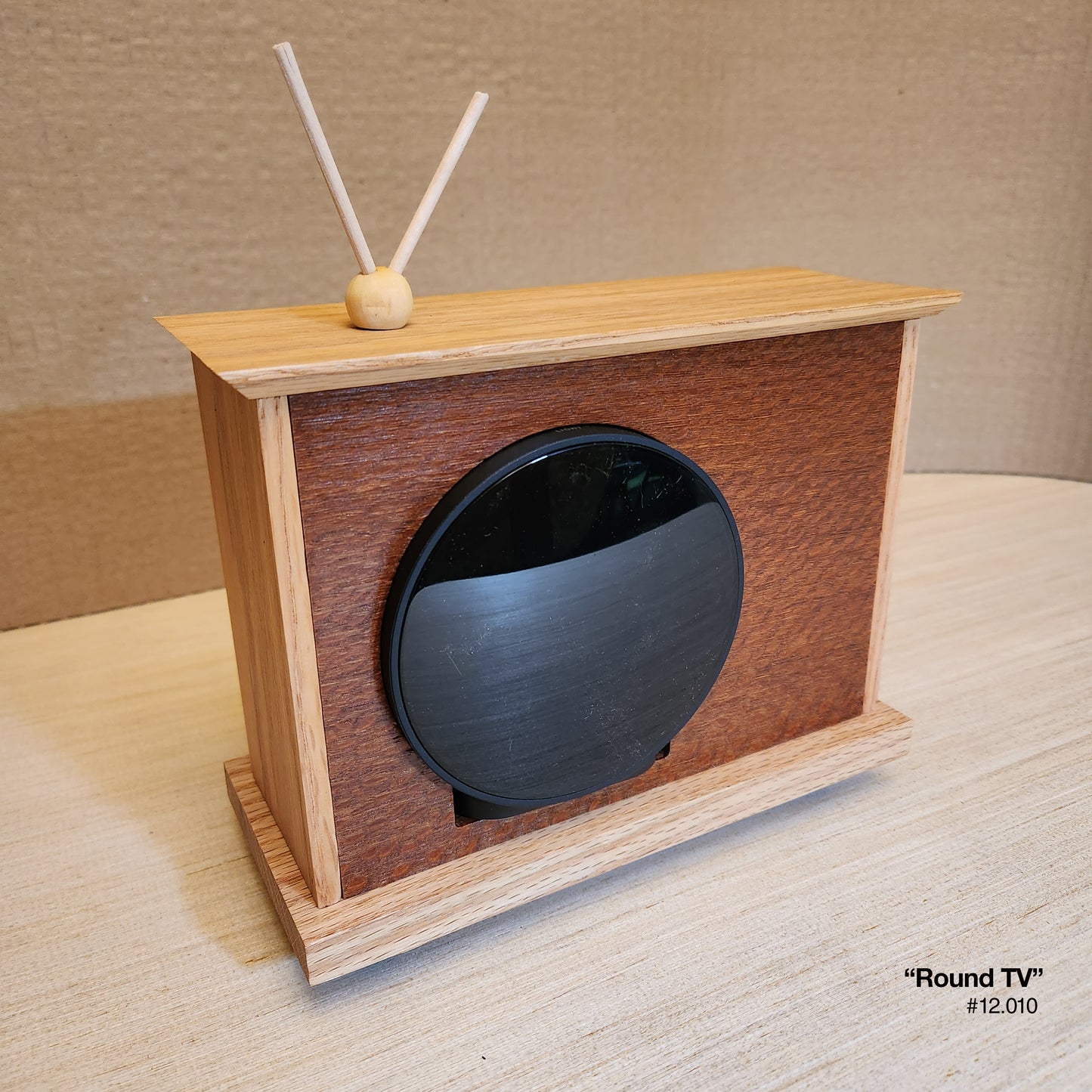 Round TV Clock - Brazilian Rosewood
