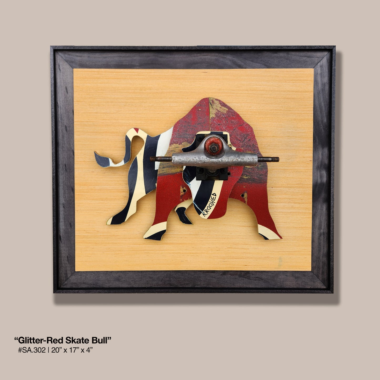 "Glitter Red Skate Bull"
