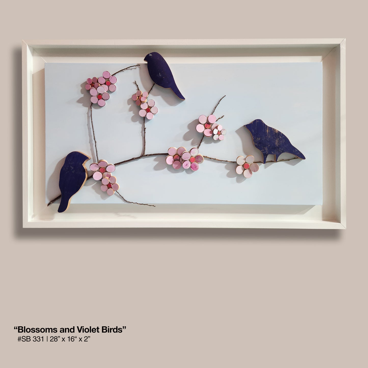 "Blossoms and Violet Birds"