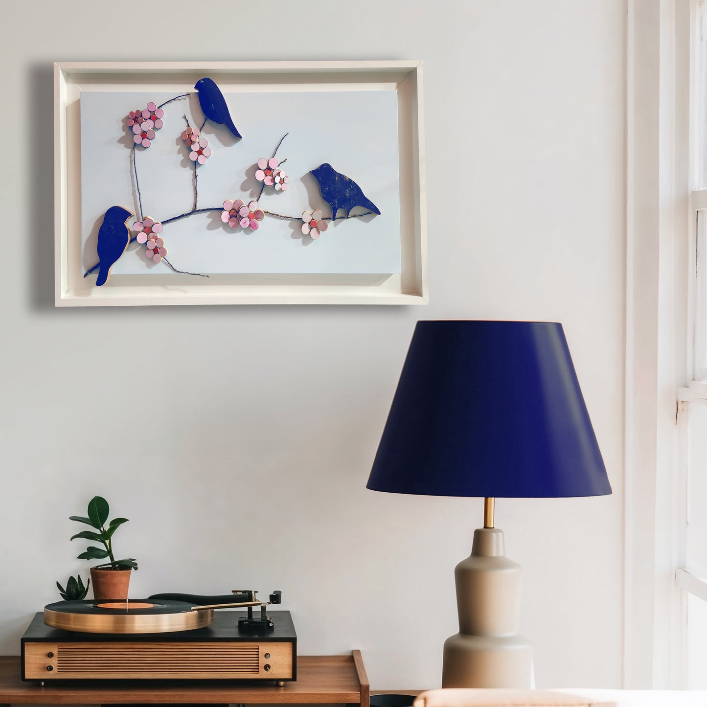 "Blossoms and Violet Birds"
