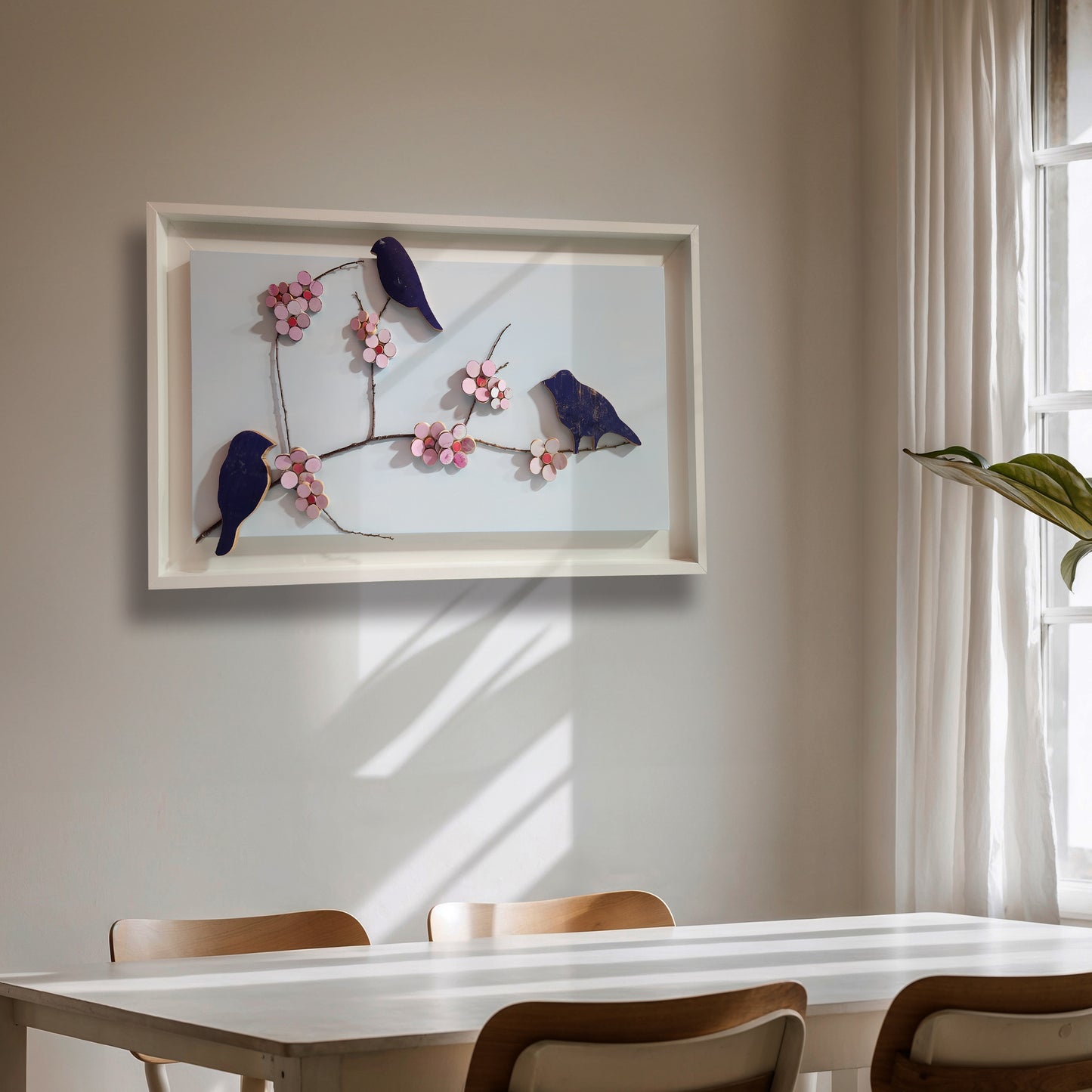 "Blossoms and Violet Birds"