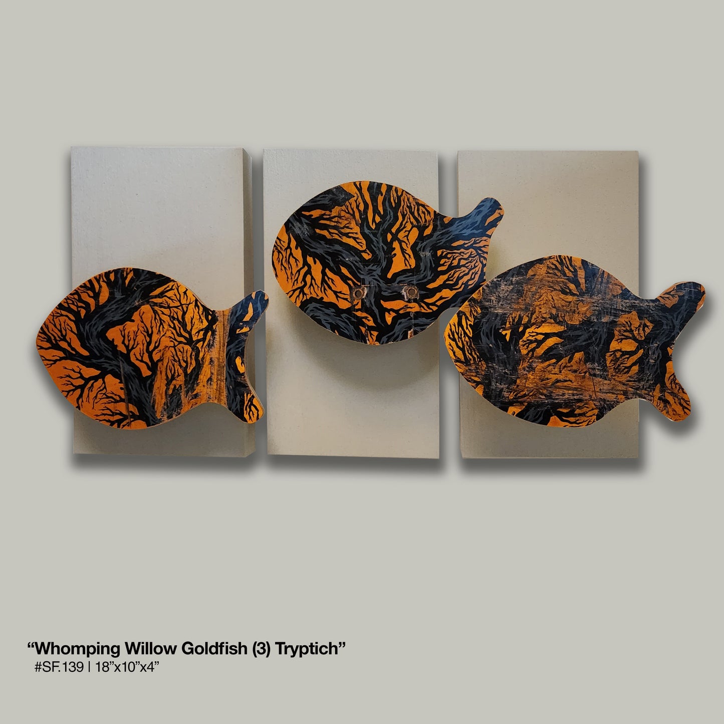 Whomping Willow Goldfish Triptych - Skatefish
