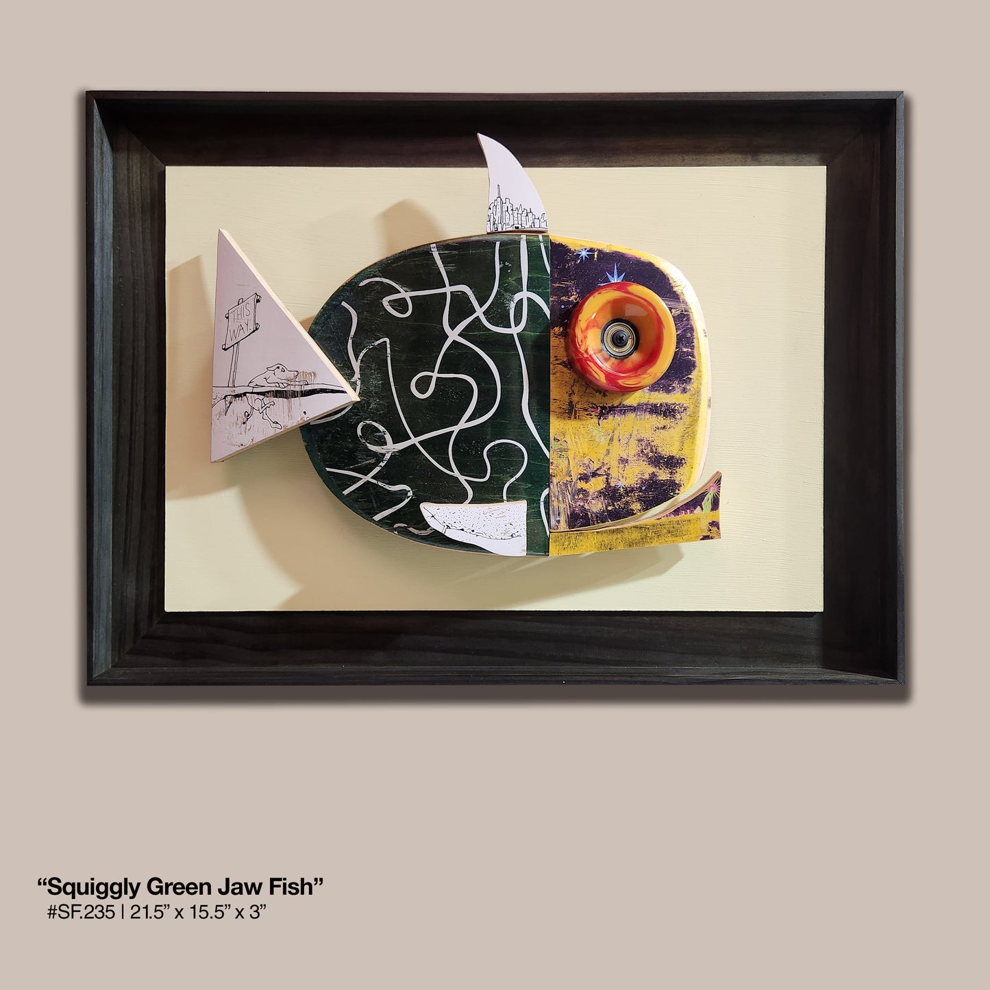 "Squiggly Green Jaw Fish" - Skatefish