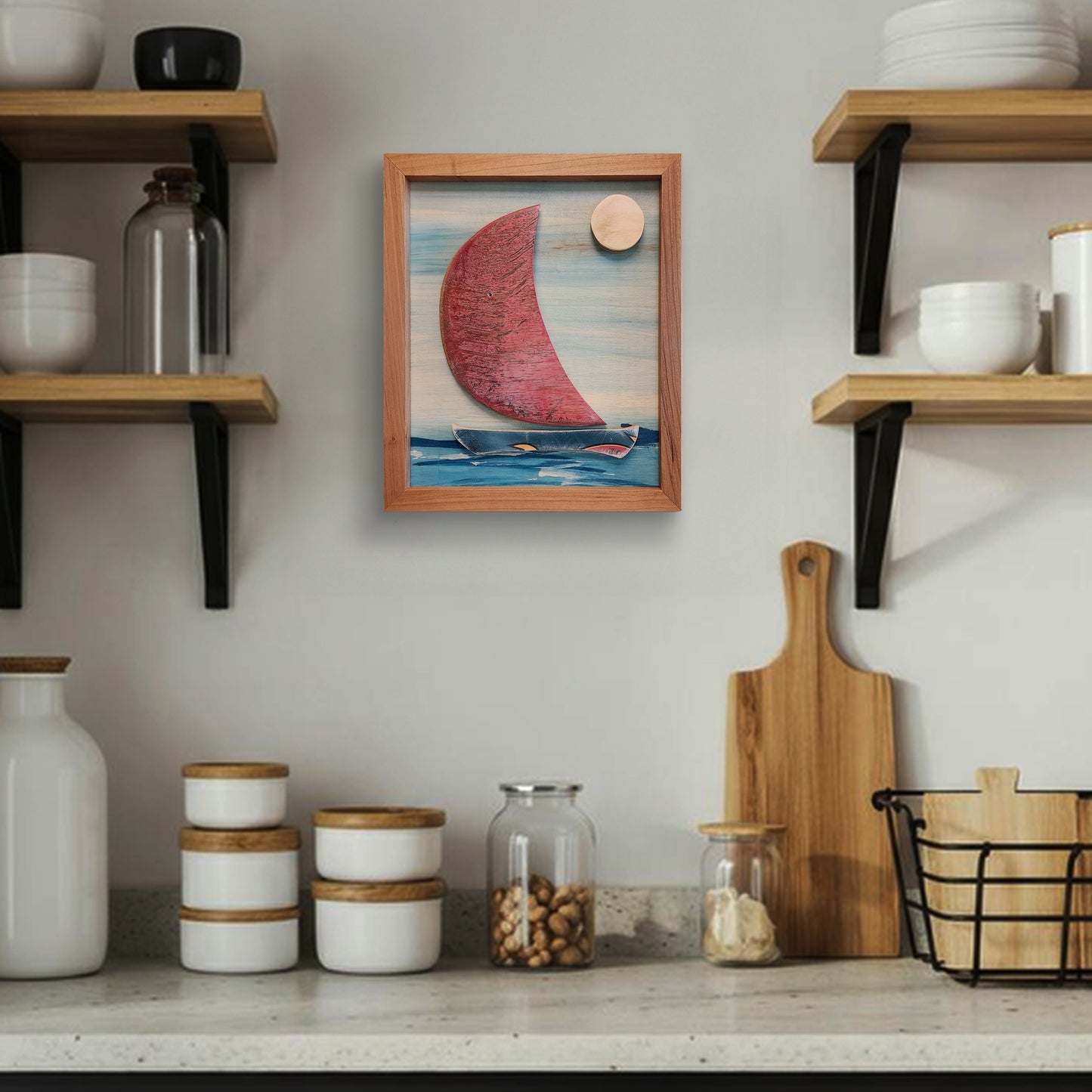 "Red Sailboat" Skateboard Art