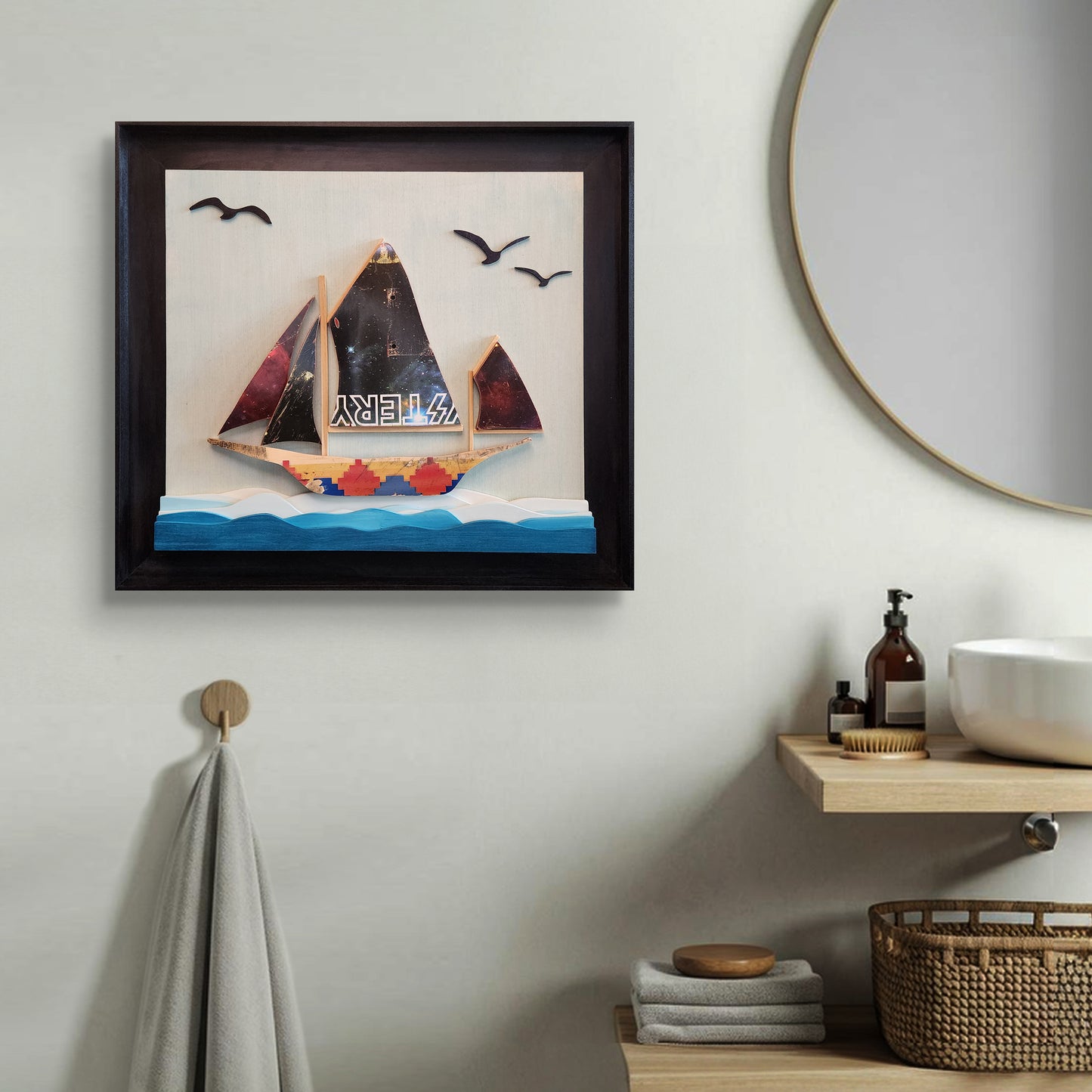 "Mystery Schooner" Skateboard Art