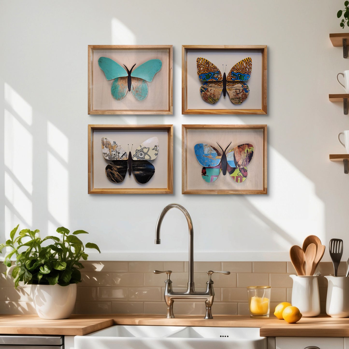 "Teal Butterfly" Skateboard Art