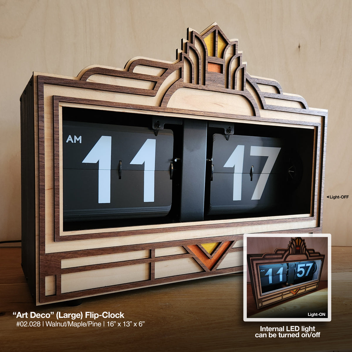 "Art Deco" XL Retro Flip Clock 02.028