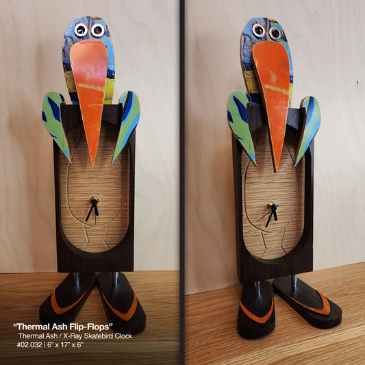 "Skatebird X-Ray Clock w/ Thermal Ash Flip Flops"