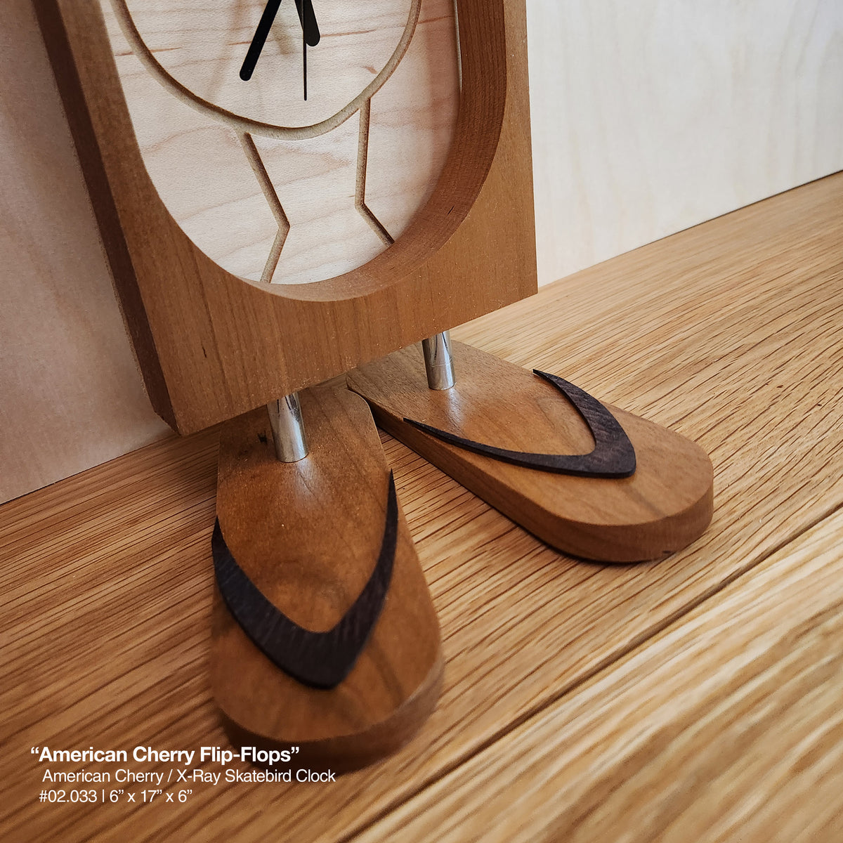 "Skatebird X-Ray Clock w/Cherry Flip Flops"