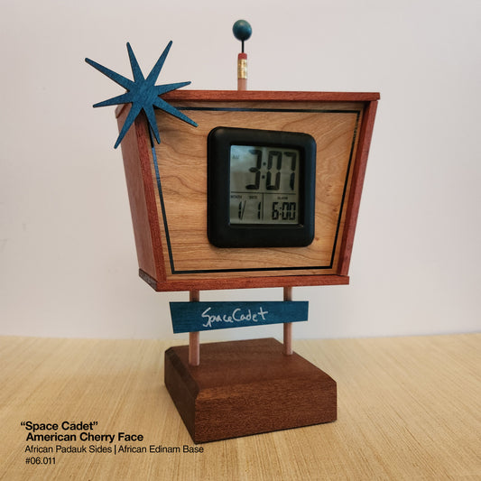 Space Cadet Clock - American Cherry