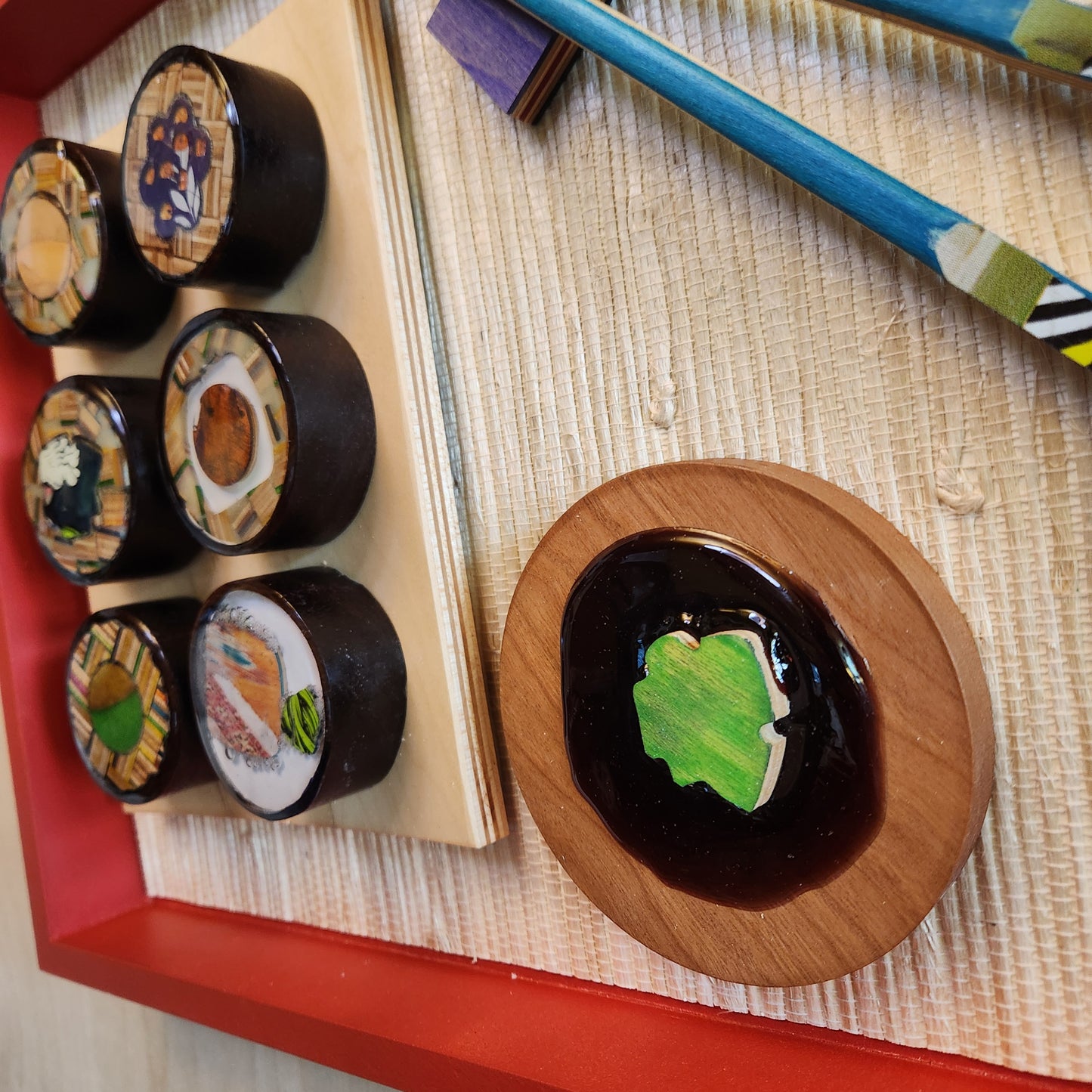 "6-Piece Skateboard Sushi Tray"