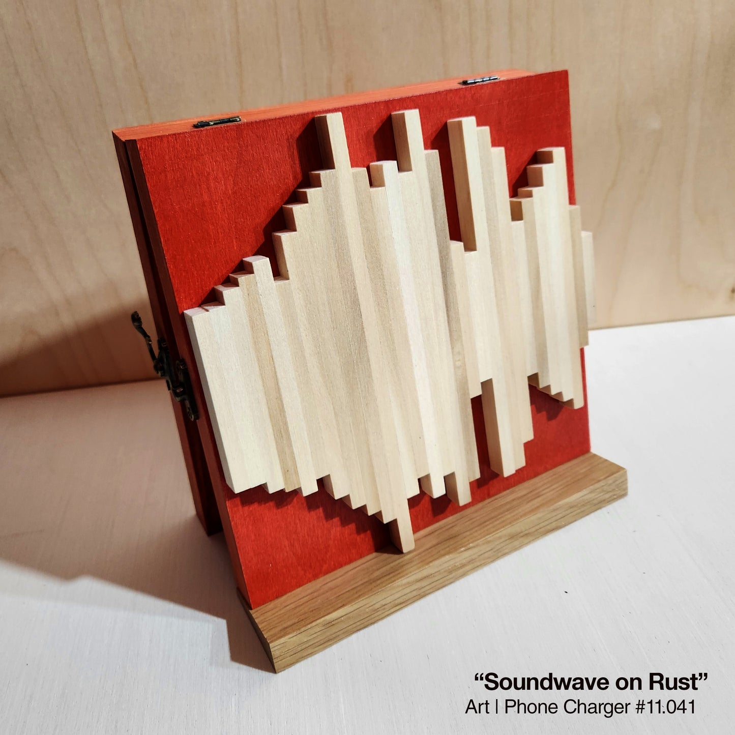 Art / Wireless Phone Charging Station - Soundwave on Rust