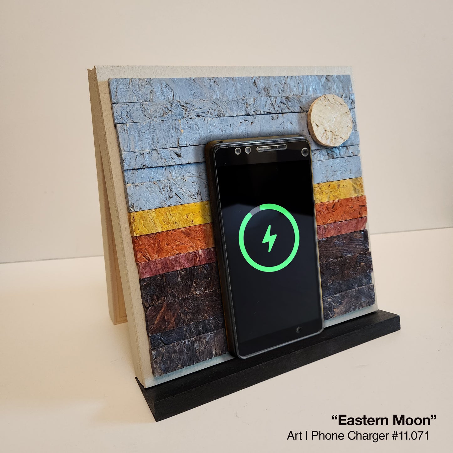 Art / Wireless Phone Charging Station - "Eastern Moon"