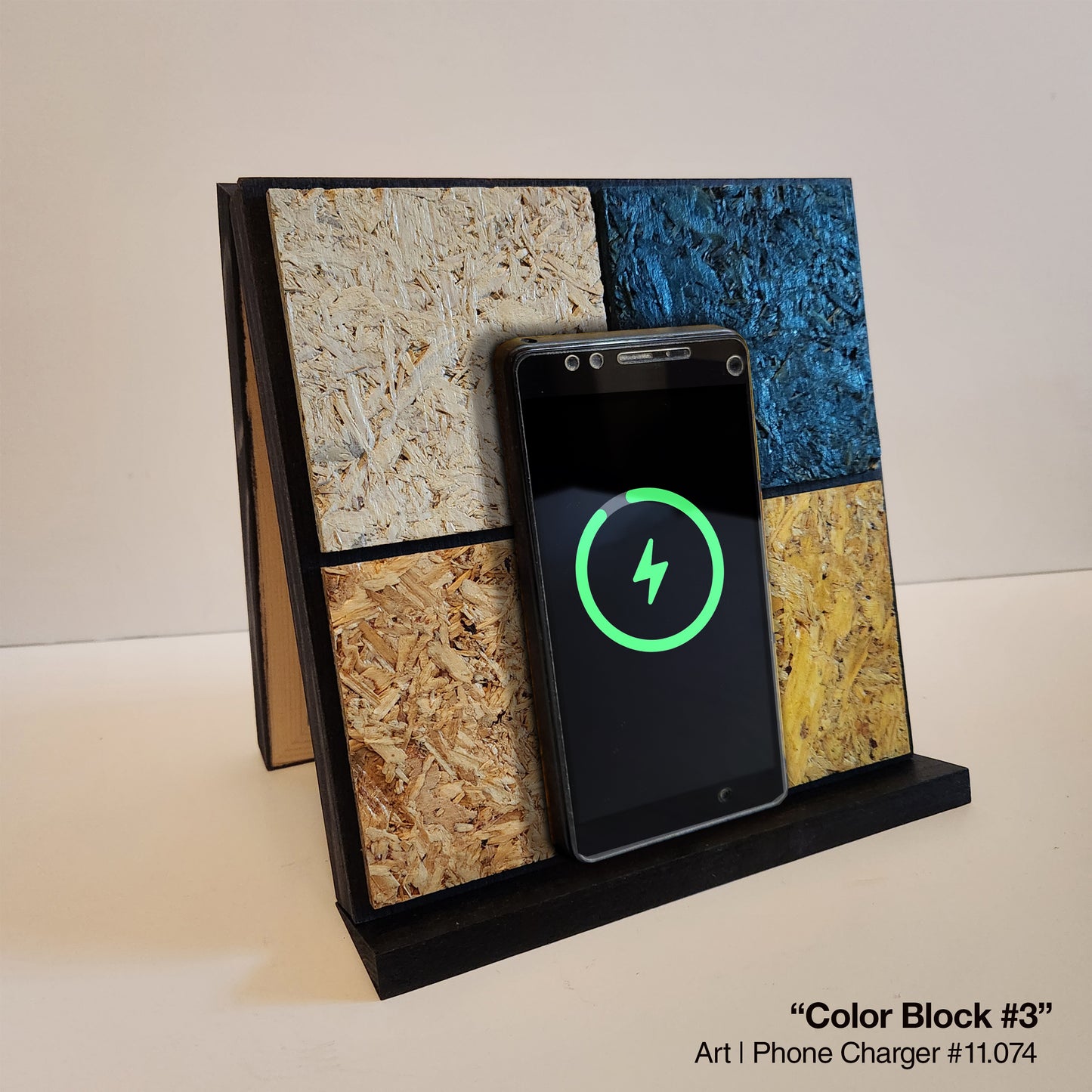 Art / Wireless Phone Charging Station - "Color Block #3"