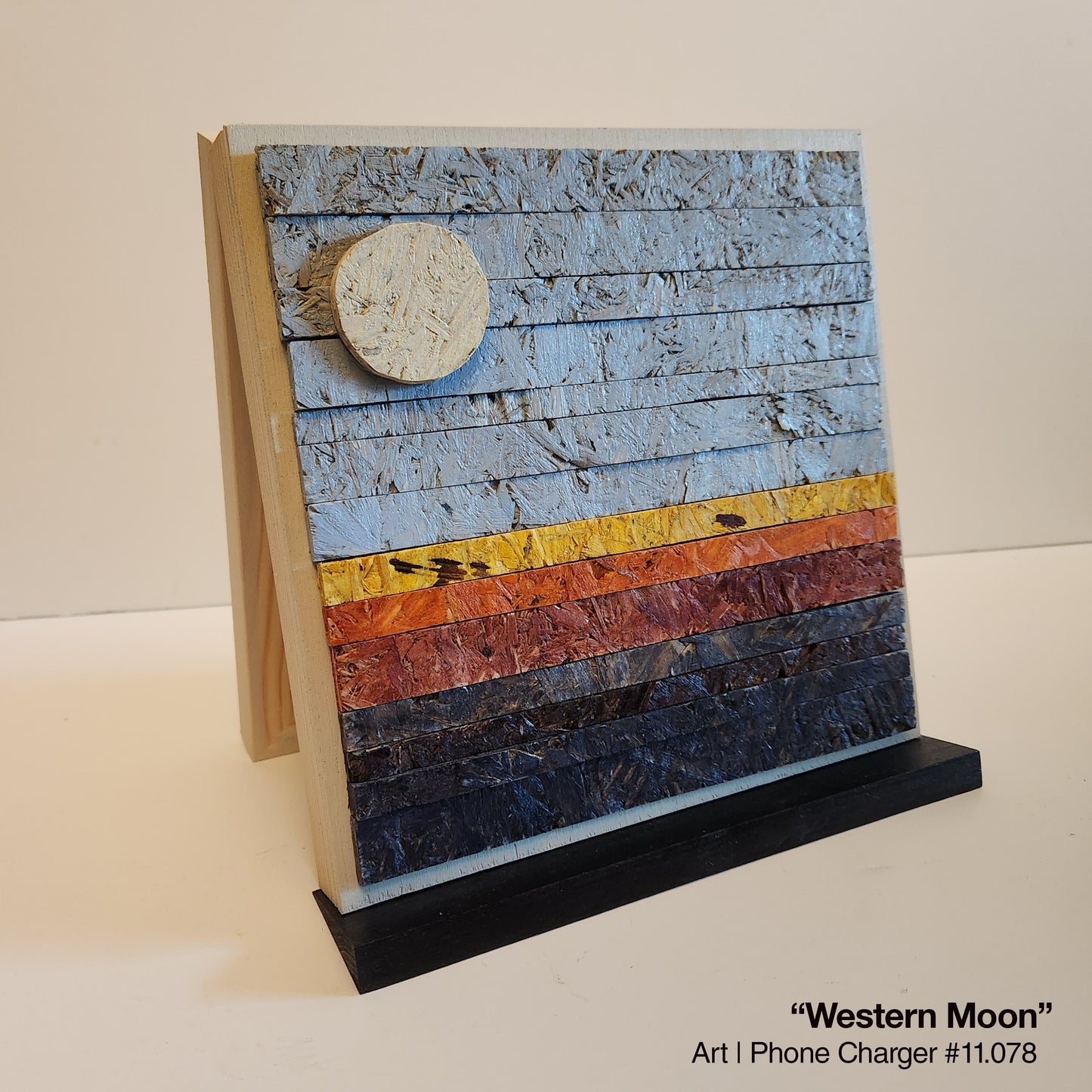 Art / Wireless Phone Charging Station - "Western Moon"