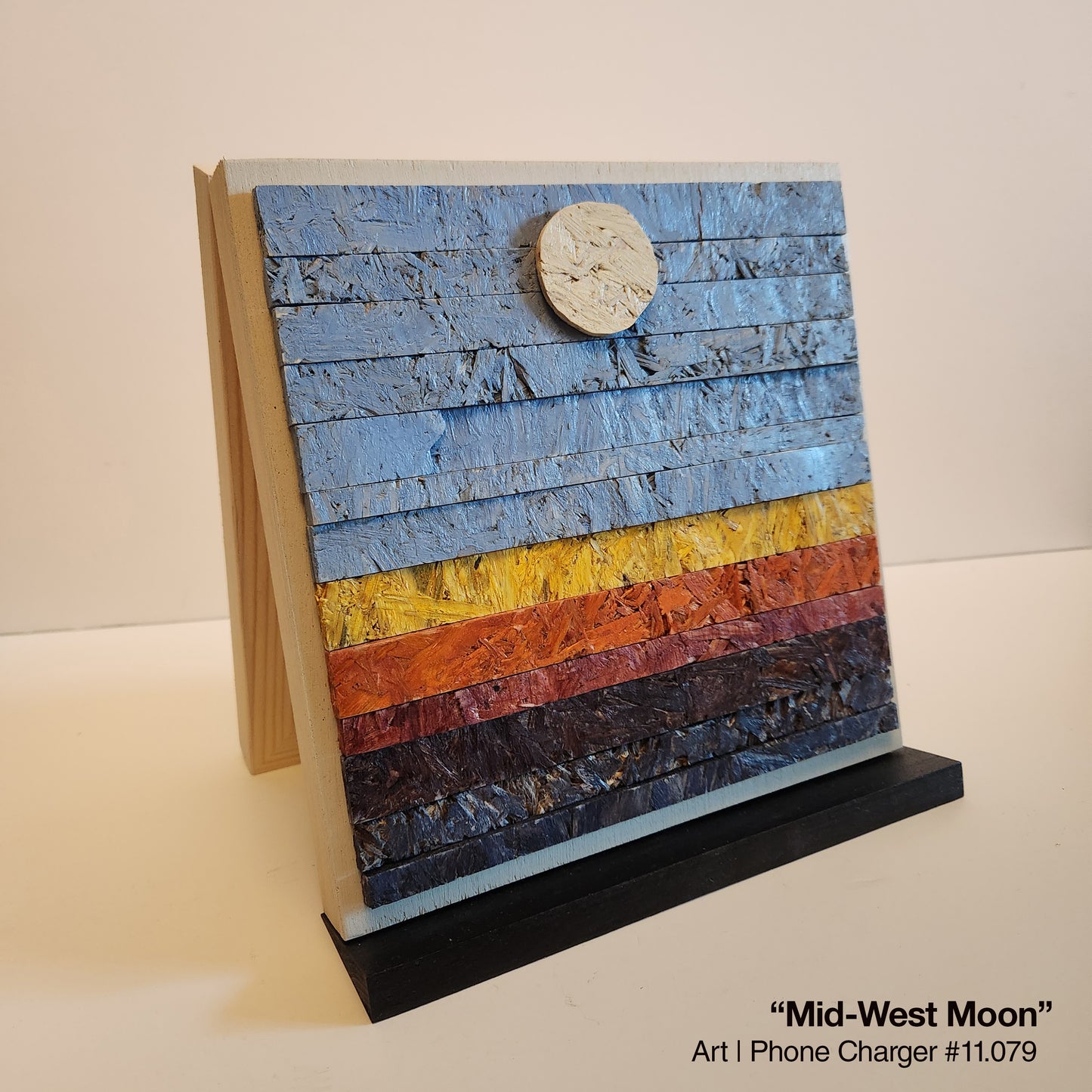 Art / Wireless Phone Charging Station - "Mid-Western Moon"