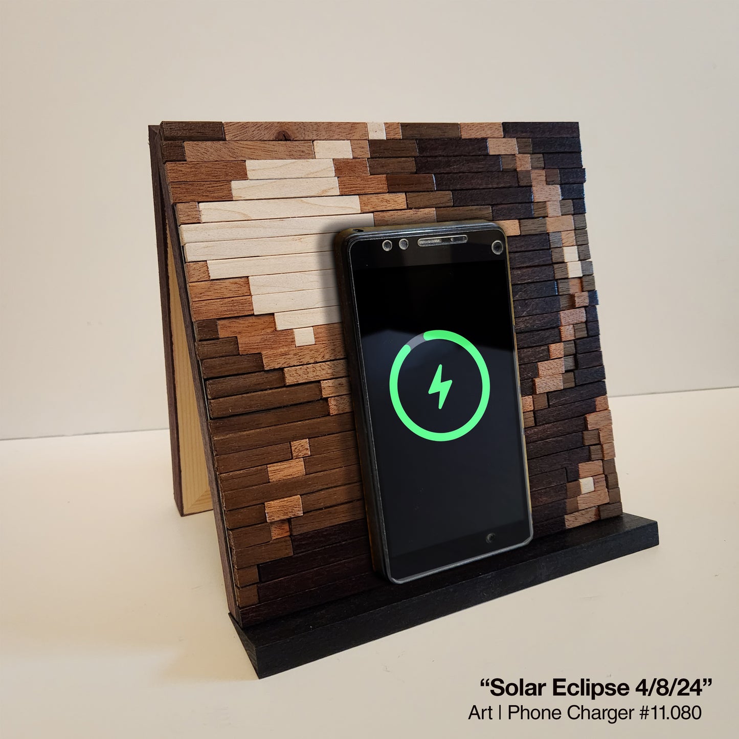 Art / Wireless Phone Charging Station - "Solar Eclipse 4.8.24"