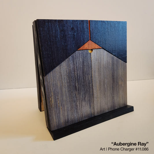 Art / Wireless Phone Charging Station - "Aubergine Ray"