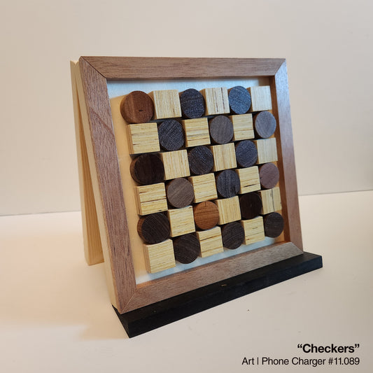 Art / Wireless Phone Charging Station - "Checkers"