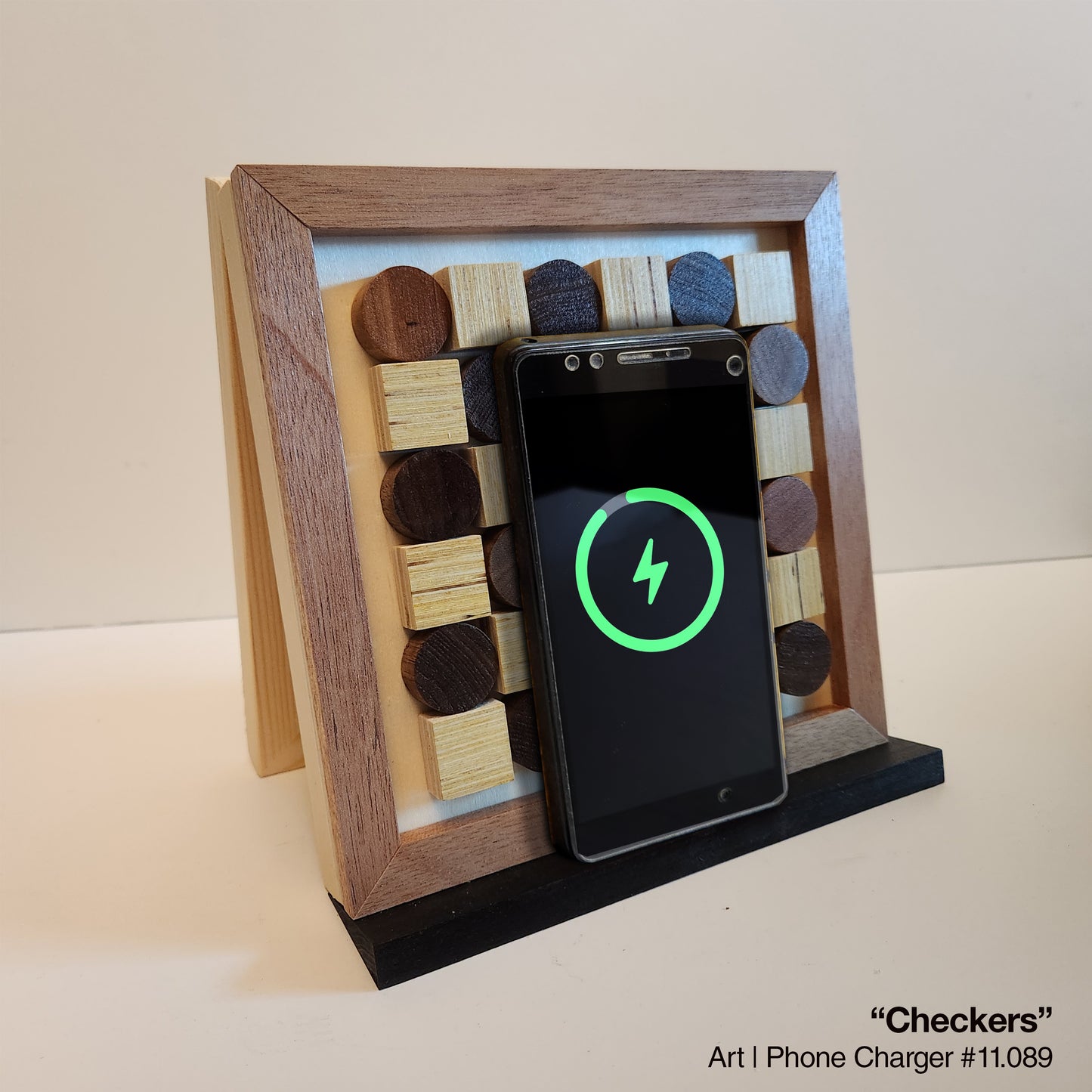 Art / Wireless Phone Charging Station - "Checkers"