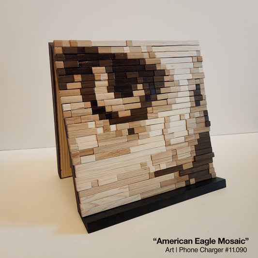 Art / Wireless Phone Charging Station - "American Eagle Mosaic"