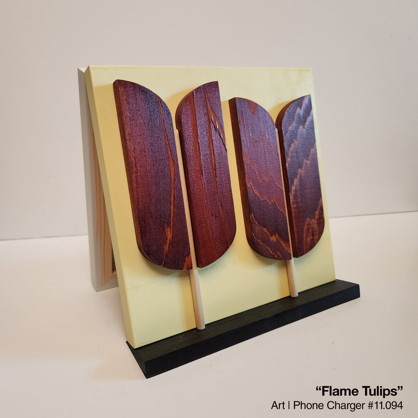 Art / Wireless Phone Charging Station - "Flame Tulips"